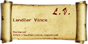 Lendler Vince névjegykártya